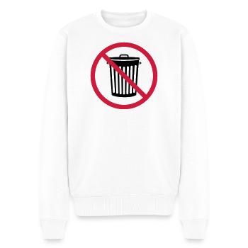 verboten schild zone keine tonne muelltonne muelle - Männer Premium Bio Pullover - Weiß - Vorne - Thijin (182cm)