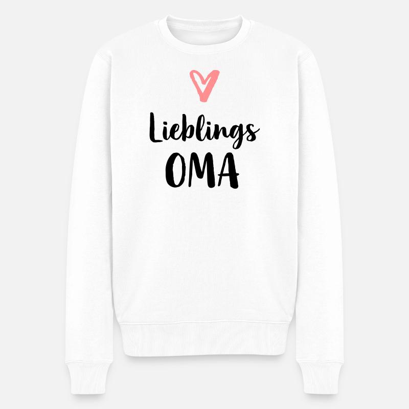 Lieblings Oma Herz Geschenk Muttertag Geburtstag - Männer Premium Bio Pullover - Weiß