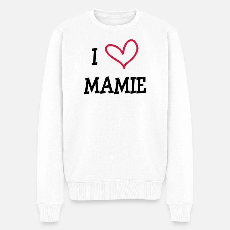 I Love GrandMa - Männer Premium Bio Pullover - Weiß