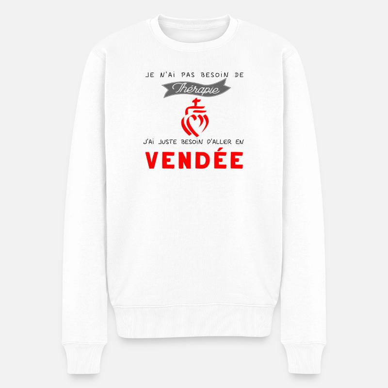 Vendée - Therapie - Männer Premium Bio Pullover - Weiß