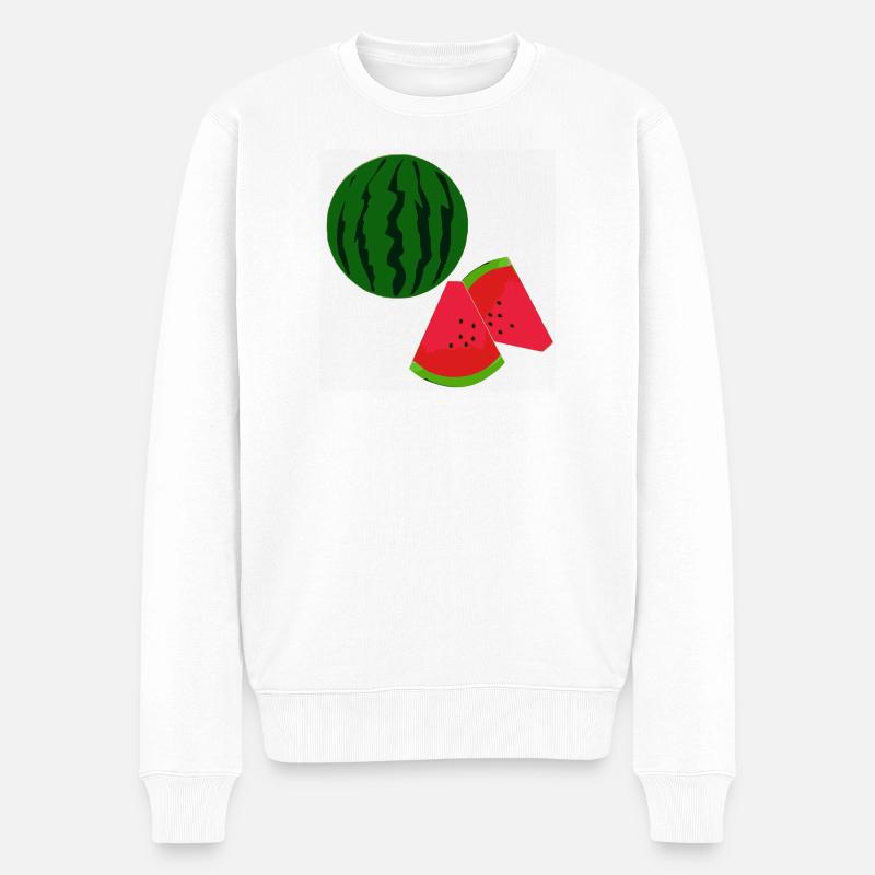 Melonen, Früchtedesigns, Sommerliche kleidung - Männer Premium Bio Pullover - Weiß