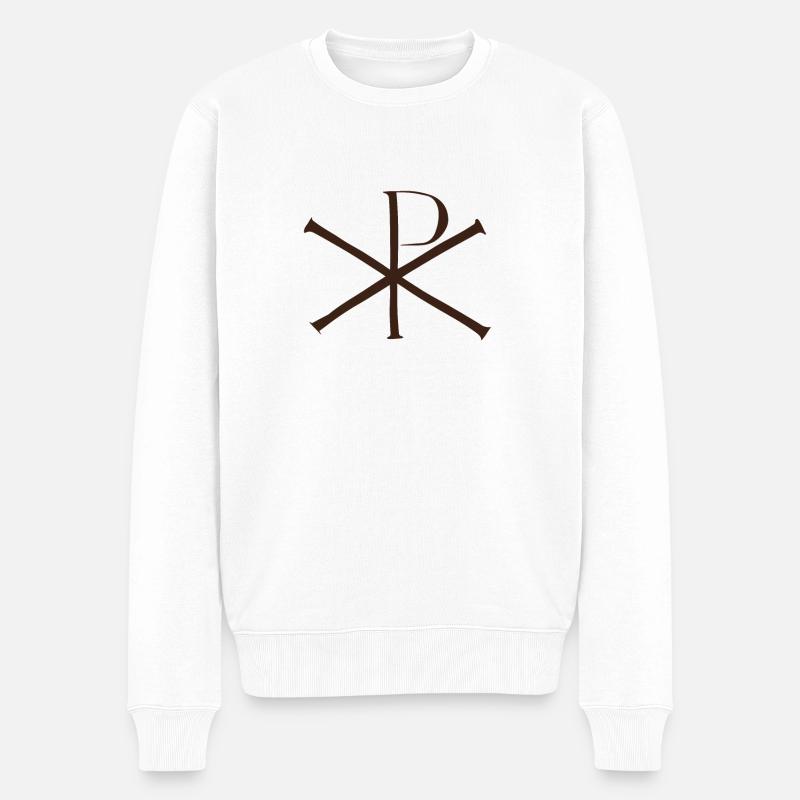 Christus-Monogramm XP - Männer Premium Bio Pullover - Weiß
