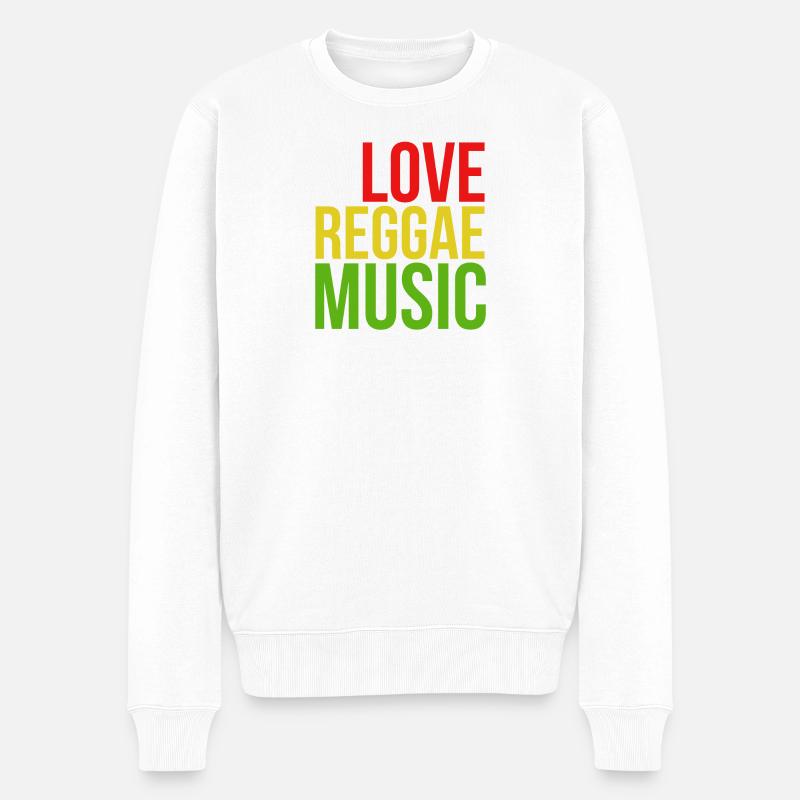 One Love Conception musicale Reggae - Pull Premium bio Homme - blanc