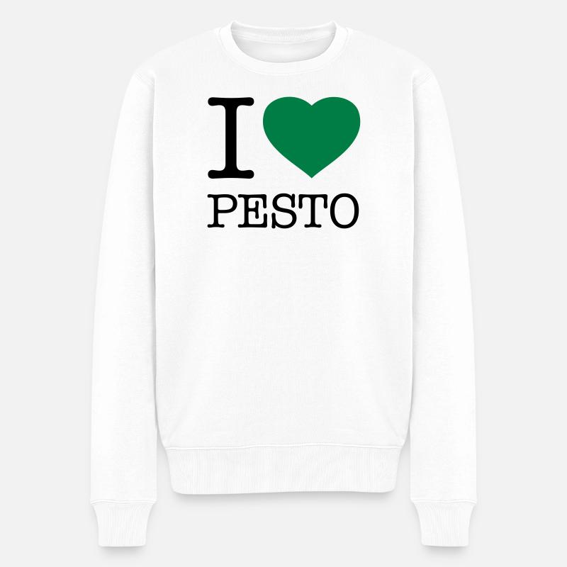 J’AIME LE PESTO Basilic - Pull Premium bio Homme - blanc