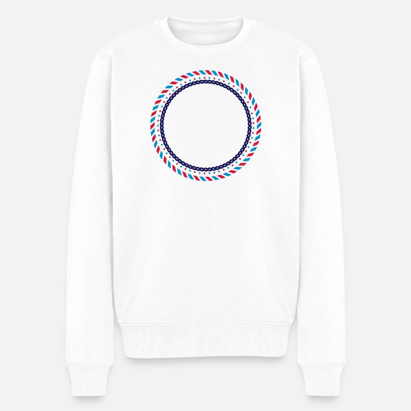 Ein kreisrunder Rahmen - Männer Premium Bio Pullover - Weiß