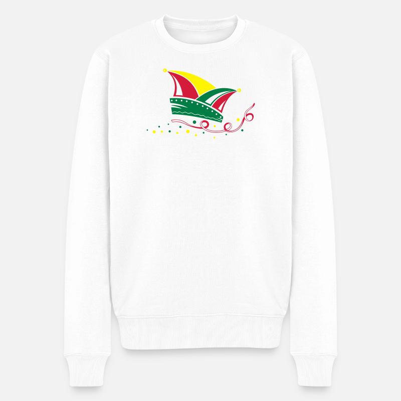 Narrenkappe Karneval Fasching - Männer Premium Bio Pullover - Weiß