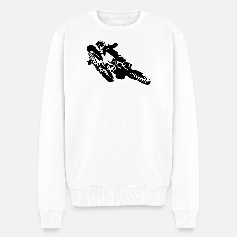 motocross - Pull Premium bio Homme - blanc