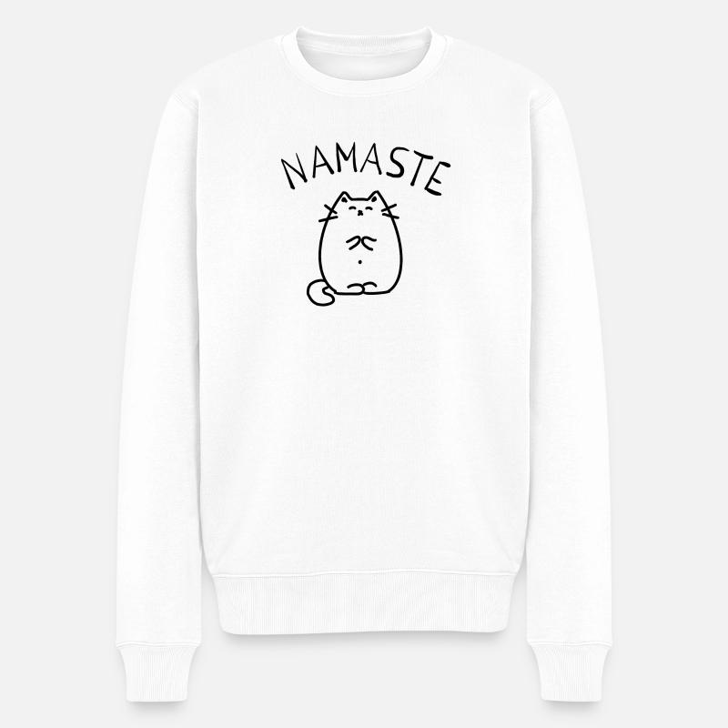Yoga - Männer Premium Bio Pullover - Weiß