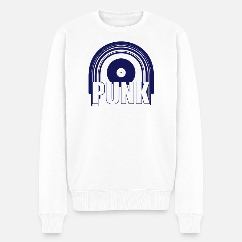 Punk - Männer Premium Bio Pullover - Weiß