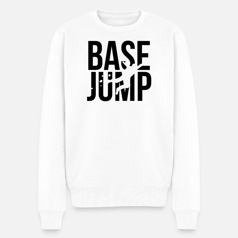 BASE jump - Männer Premium Bio Pullover - Weiß