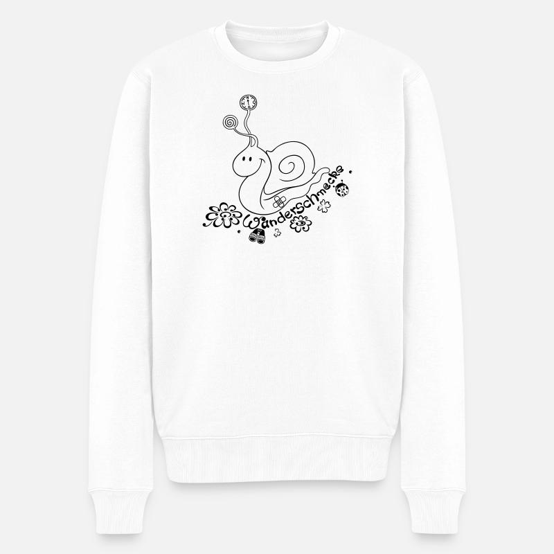 Wandern, Schnecke, hiking, snail - Männer Premium Bio Pullover - Weiß