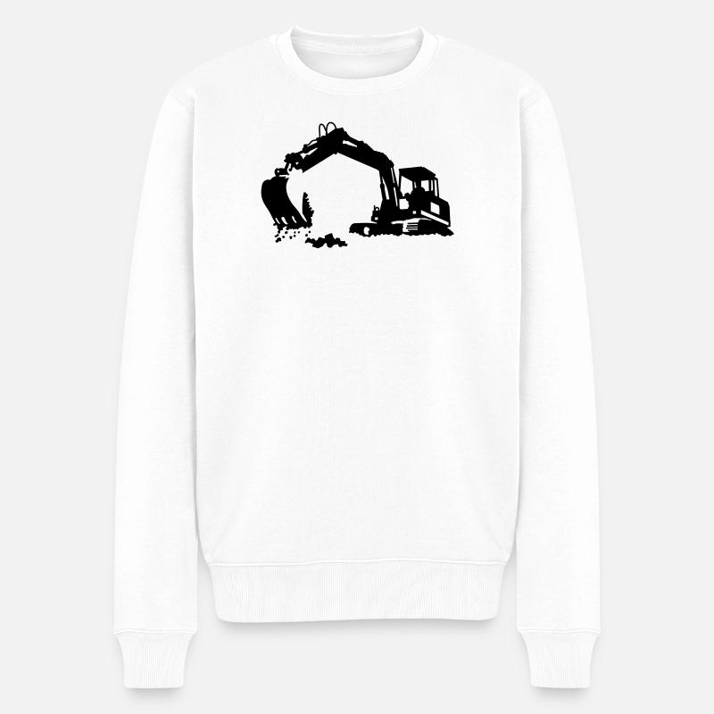excavator - Pull Premium bio Homme - blanc
