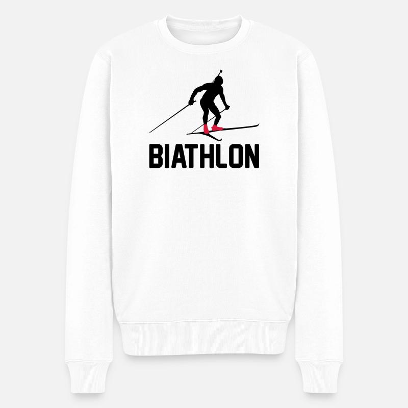 Biathlon - Männer Premium Bio Pullover - Weiß