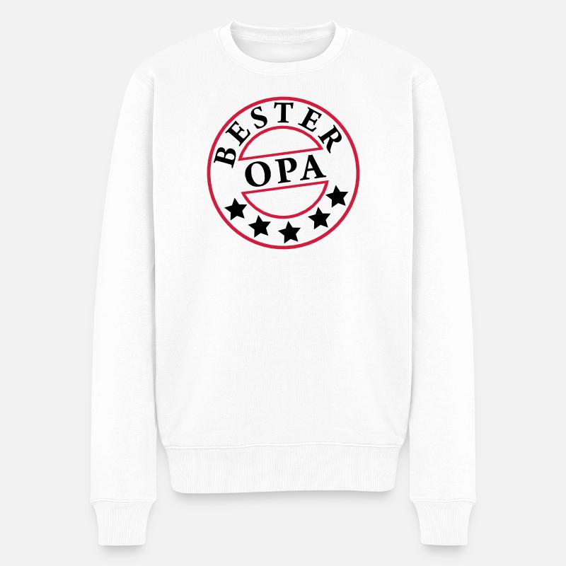 „Bester Opa“ - Männer Premium Bio Pullover - Weiß