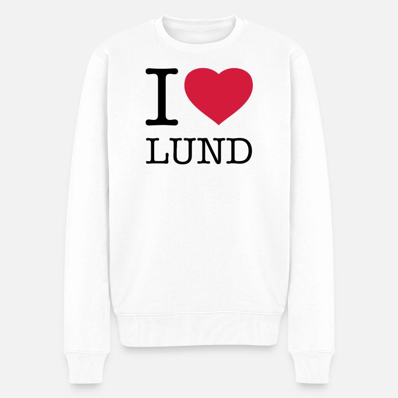 I LOVE LUND Schweden - Männer Premium Bio Pullover - Weiß