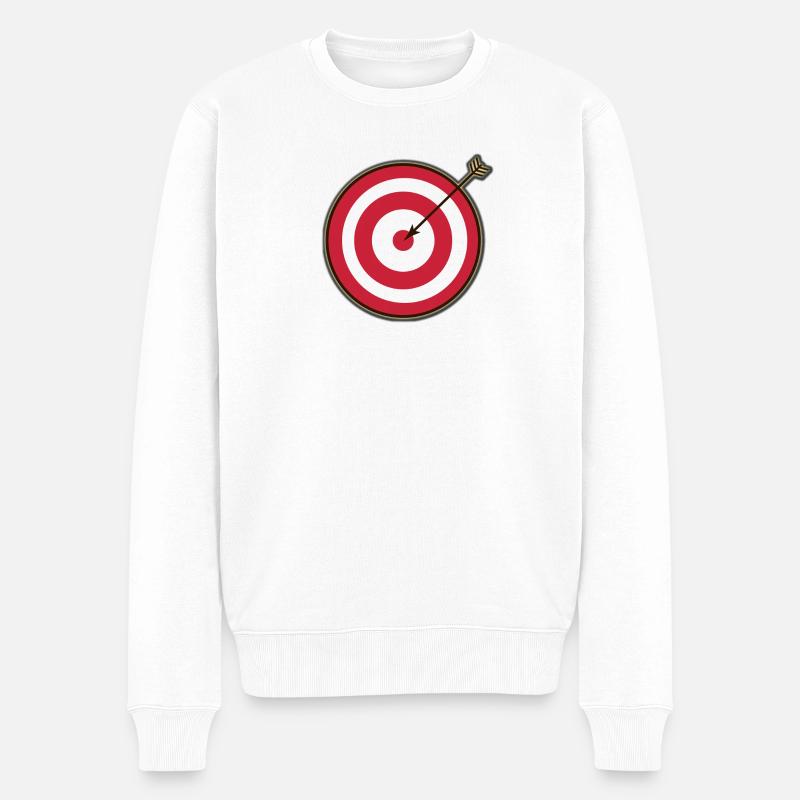 Zielscheibe Pfeil Treffer - Männer Premium Bio Pullover - Weiß