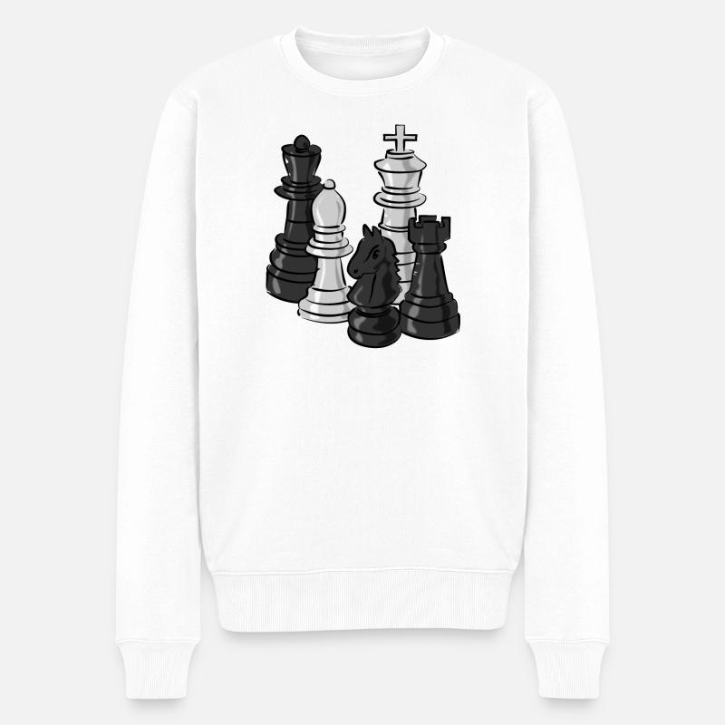 échecs - Pull Premium bio Homme - blanc