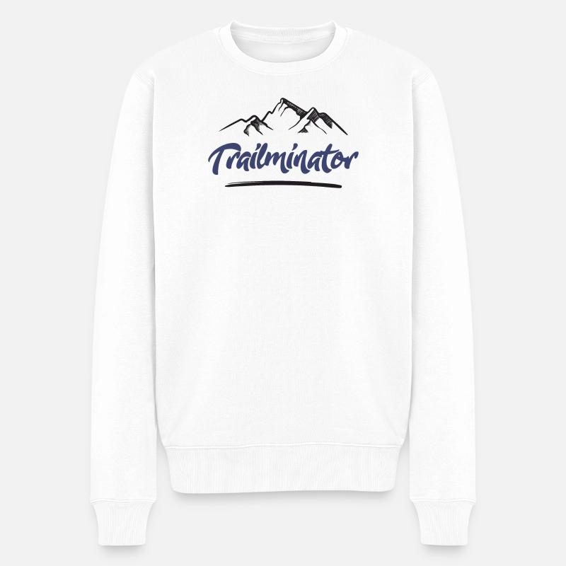Trail Running - Trailminator - Männer Premium Bio Pullover - Weiß