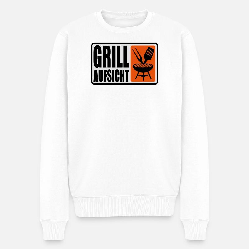 Grillaufsicht - Männer Premium Bio Pullover - Weiß