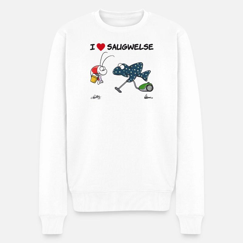 Saugwels - Männer Premium Bio Pullover - Weiß