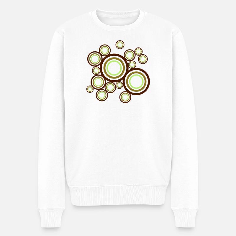 Kreise Dekor mehrfarbig - Männer Premium Bio Pullover - Weiß