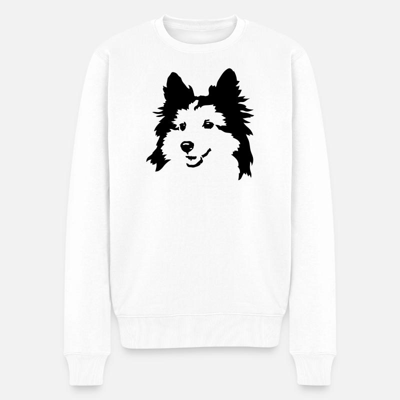 Hund - Männer Premium Bio Pullover - Weiß