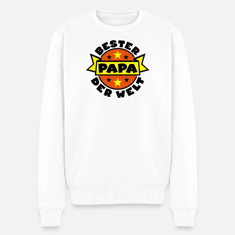 papa vatertag himmelfahrt - Männer Premium Bio Pullover - Weiß