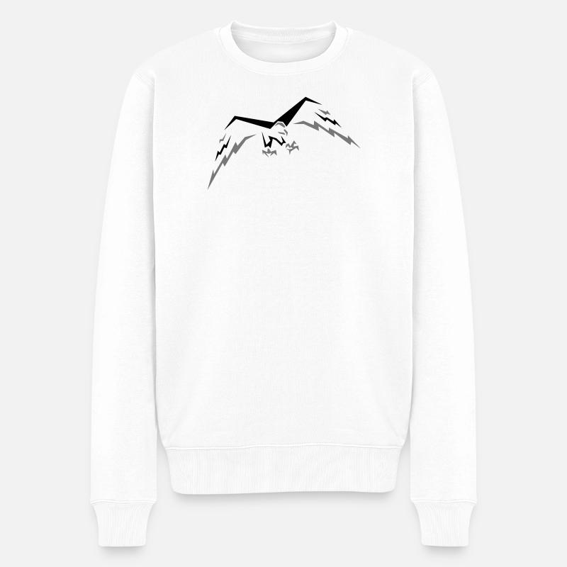Flying Hawk - Männer Premium Bio Pullover - Weiß