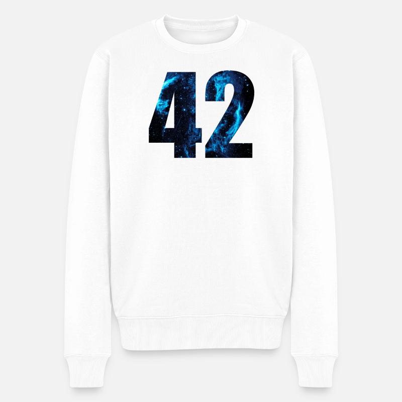 42 - Männer Premium Bio Pullover - Weiß