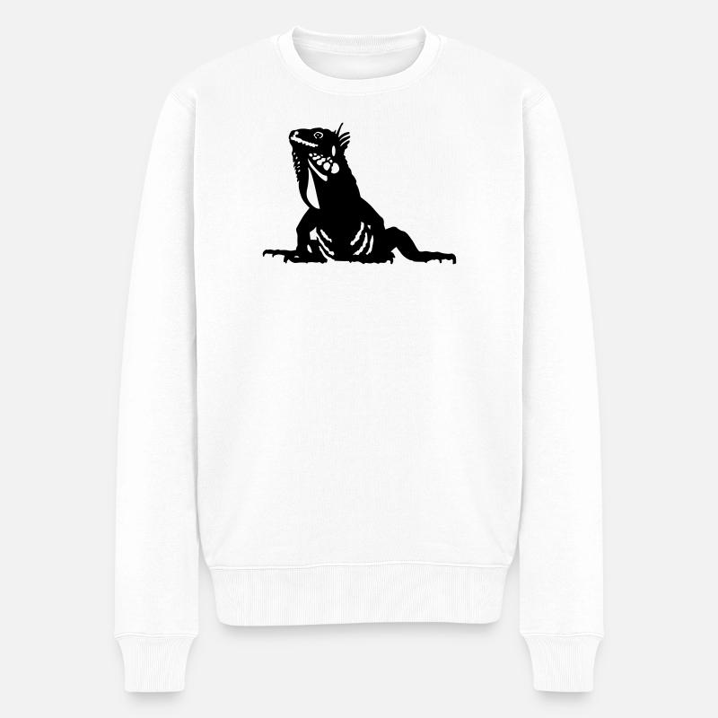 Iguana - Männer Premium Bio Pullover - Weiß