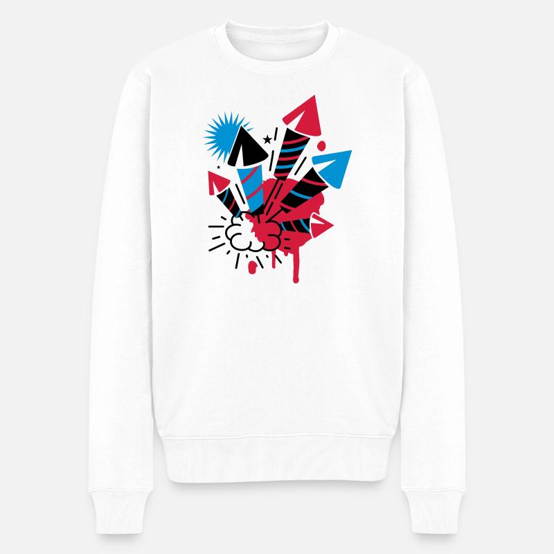 Un feu d'artifice - Pull Premium bio Homme - blanc