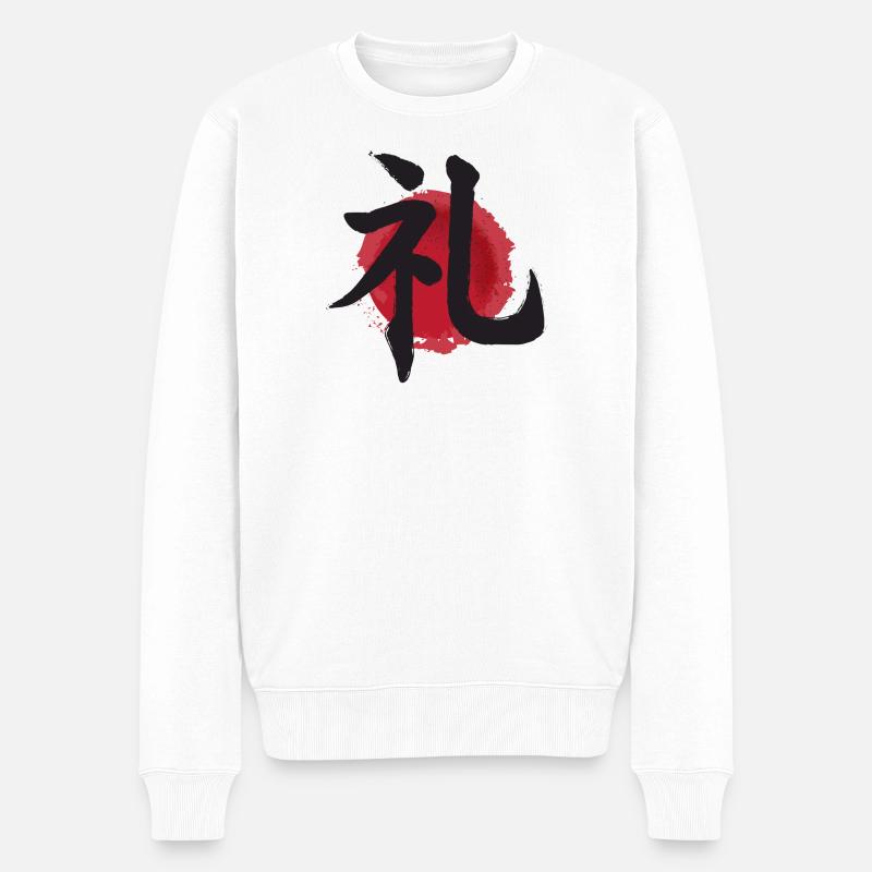 respectent l'idéogramme Resepekt giappones - Pull Premium bio Homme - blanc