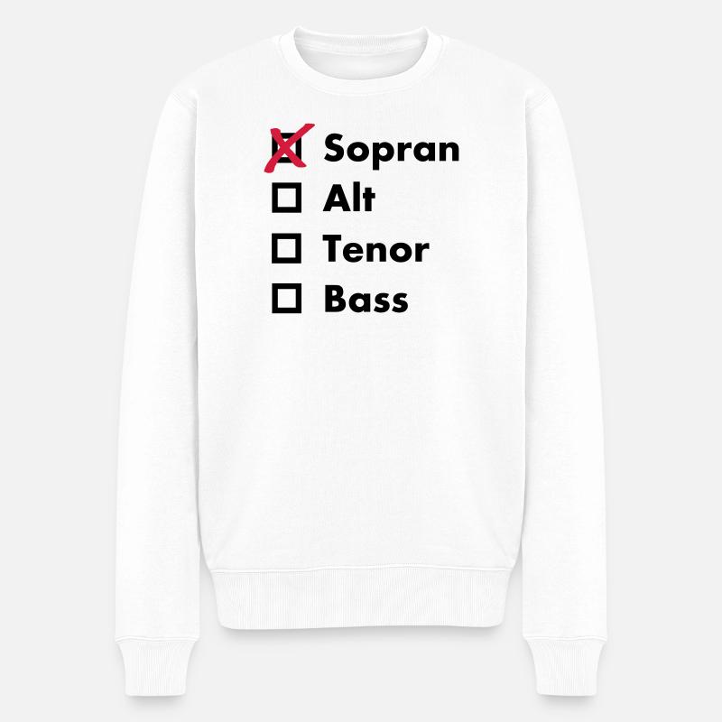 Sopran - Männer Premium Bio Pullover - Weiß