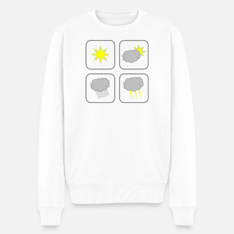 Wetter Weather - Männer Premium Bio Pullover - Weiß