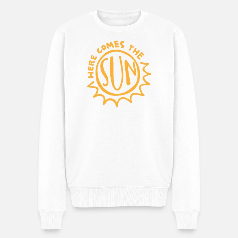 Here comes the sun - Pull Premium bio Homme - blanc