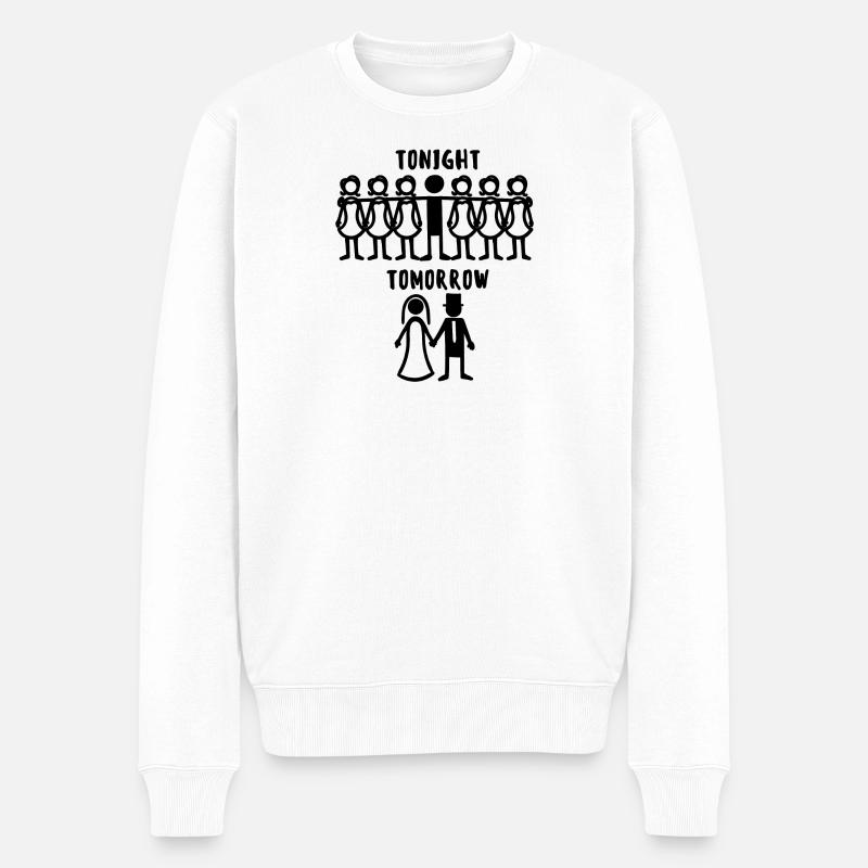 Junggesellenabschied Polterabend Hochzeitsparty - Männer Premium Bio Pullover - Weiß