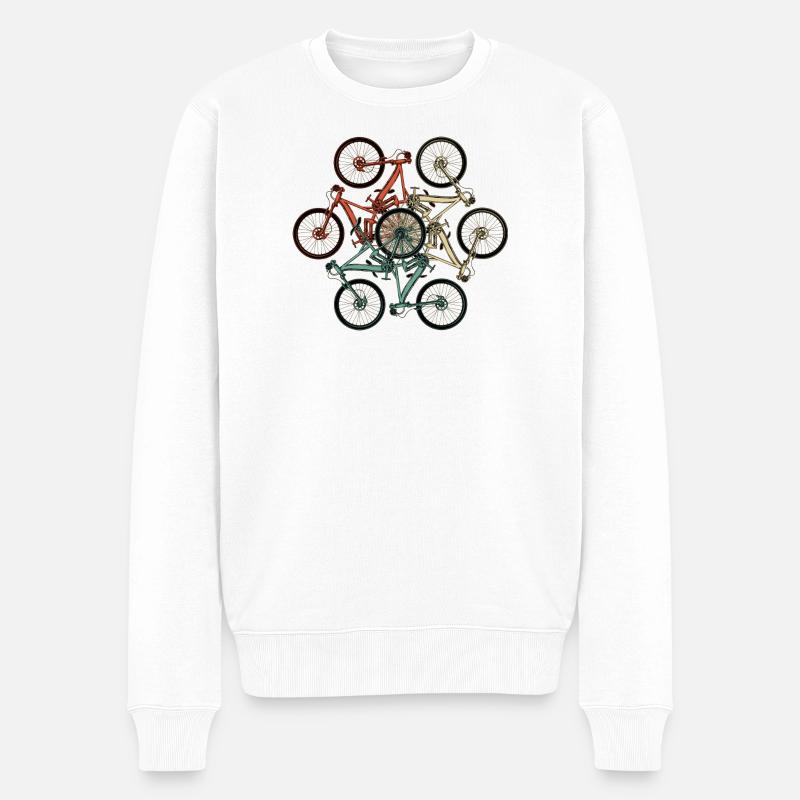 Bike Stack Collage - Pull Premium bio Homme - blanc