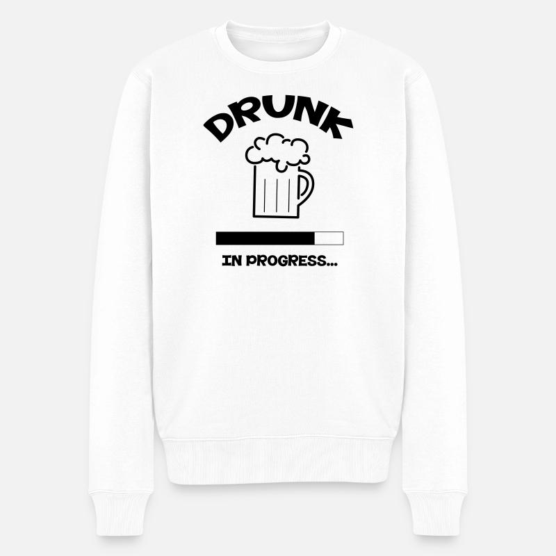 Drunk in progress... - Männer Premium Bio Pullover - Weiß
