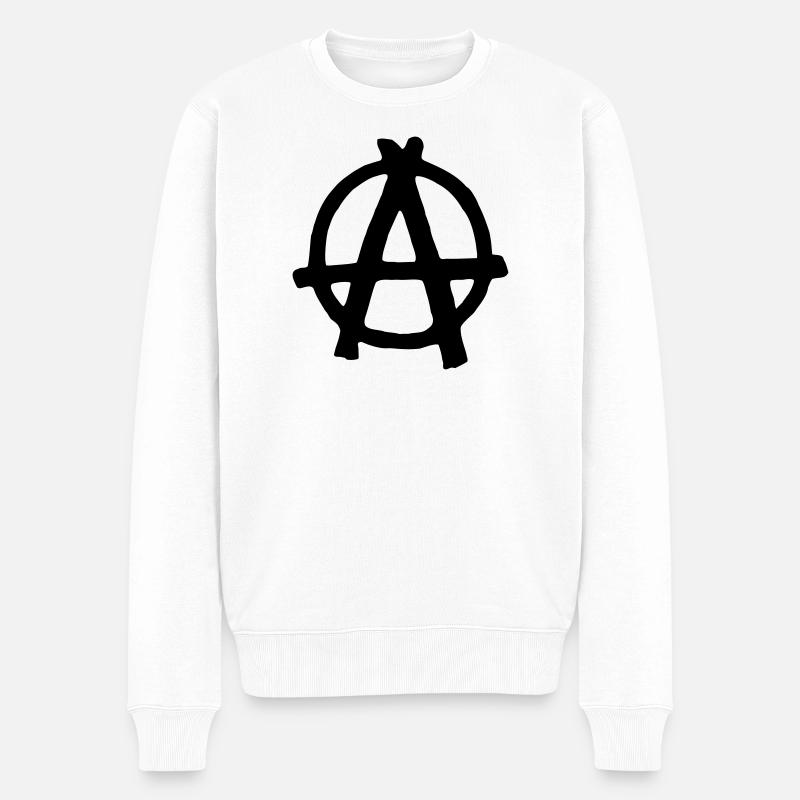 Anarchy - Männer Premium Bio Pullover - Weiß