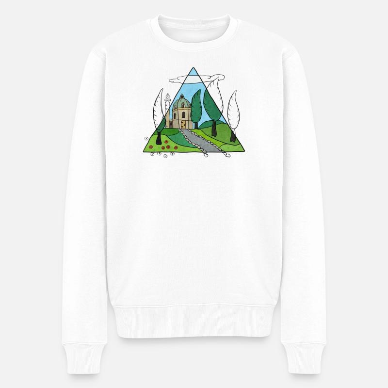 Toskana - Männer Premium Bio Pullover - Weiß