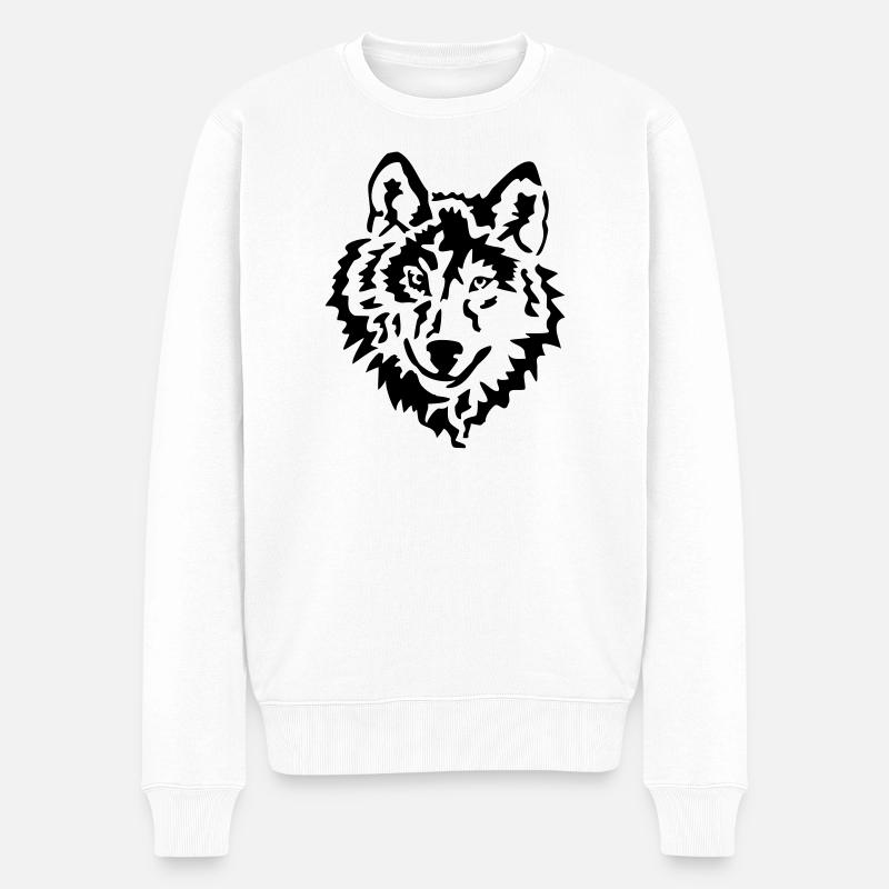 wolf raubtier natur - Männer Premium Bio Pullover - Weiß