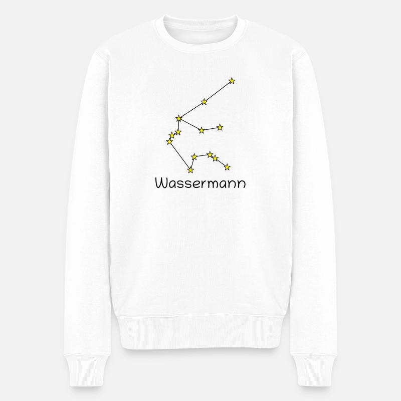 Sternzeichen Wassermann - Männer Premium Bio Pullover - Weiß