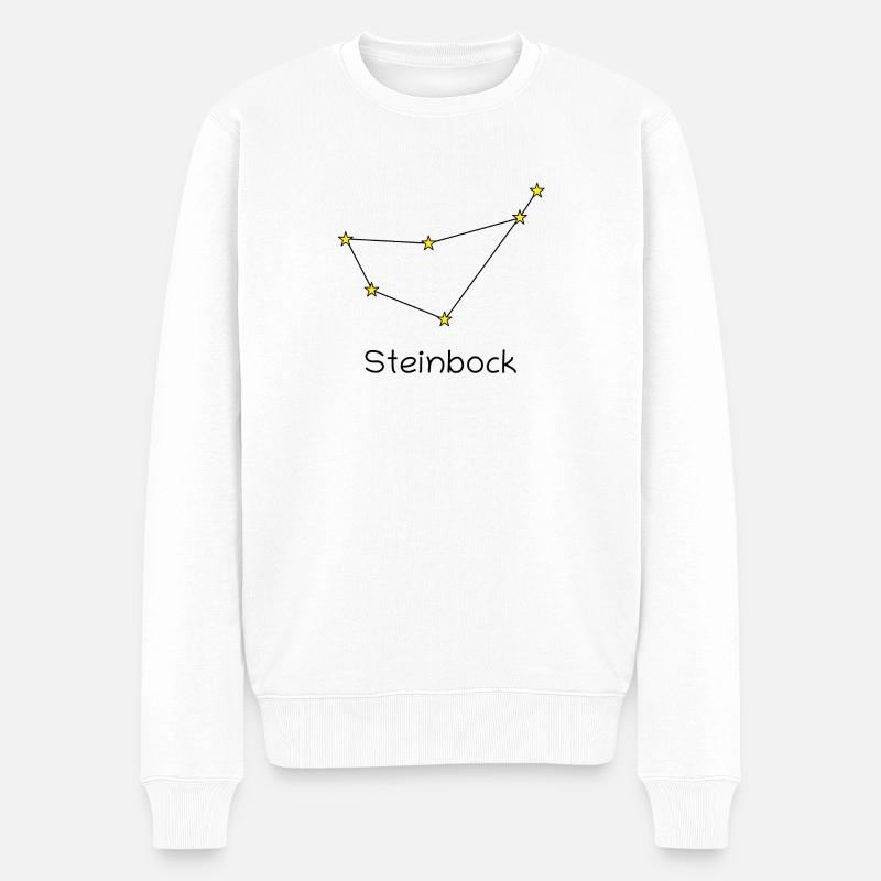 Sternzeichen Steinbock - Männer Premium Bio Pullover - Weiß