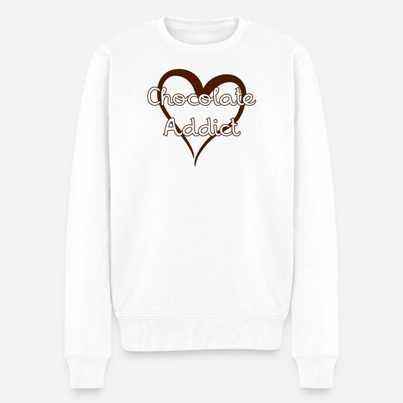 Chocolate Addict - Männer Premium Bio Pullover - Weiß