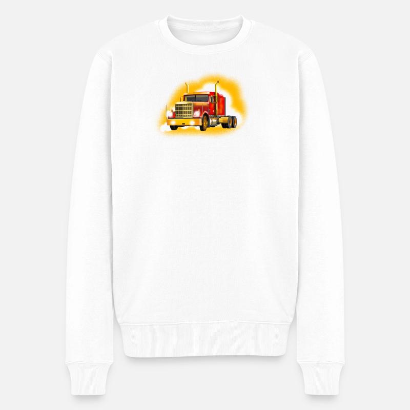LKW - Männer Premium Bio Pullover - Weiß