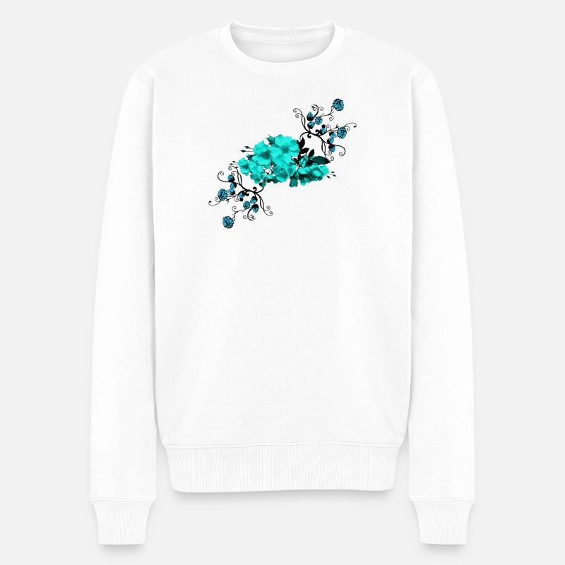 Blume,Blumen,Blütte,Pflanze,Natur,Blumenstrauß, - Männer Premium Bio Pullover - Weiß