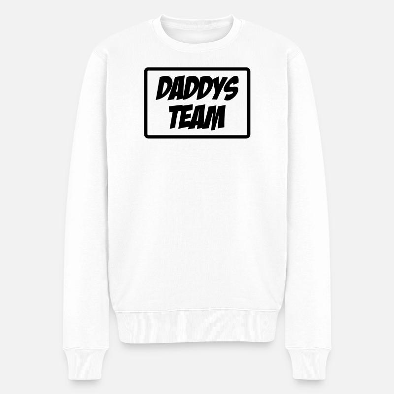 Daddy's Team - Männer Premium Bio Pullover - Weiß
