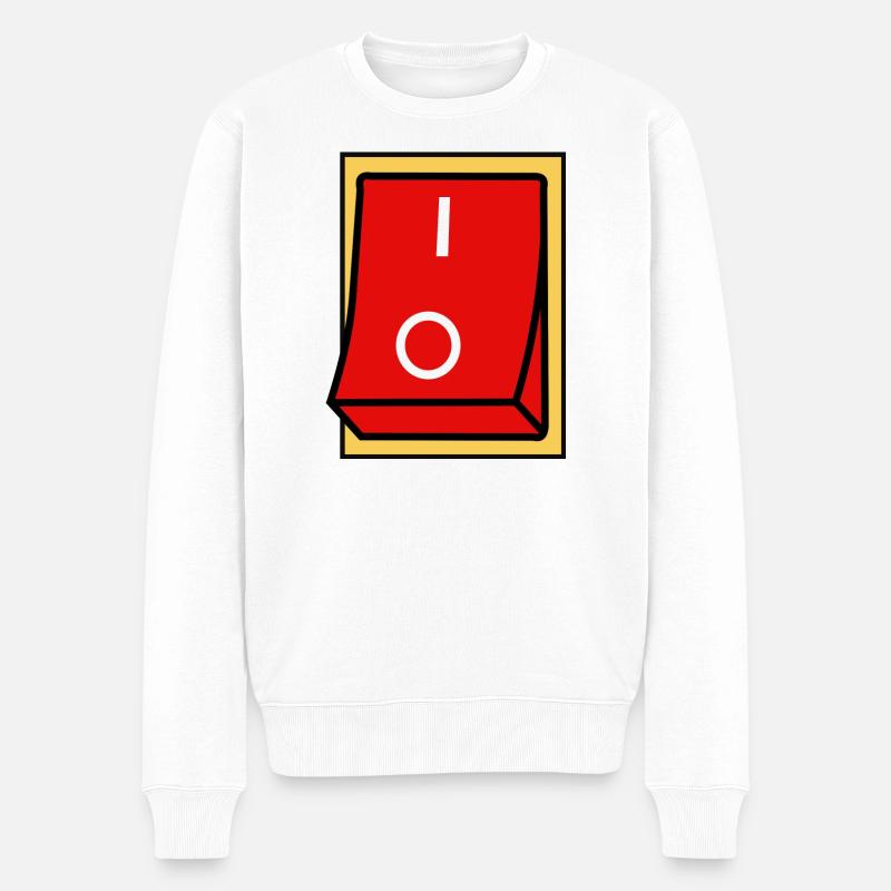 ON - OFF SCHALTER - Männer Premium Bio Pullover - Weiß