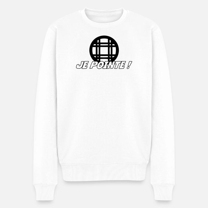 Pétanque - Männer Premium Bio Pullover - Weiß
