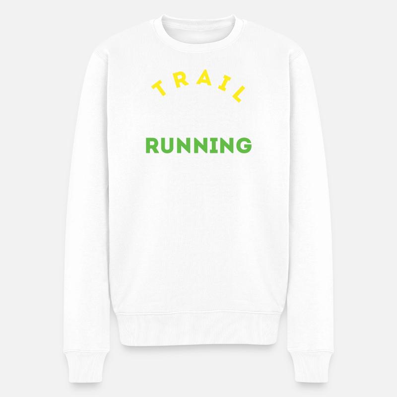 Trail Running - Männer Premium Bio Pullover - Weiß